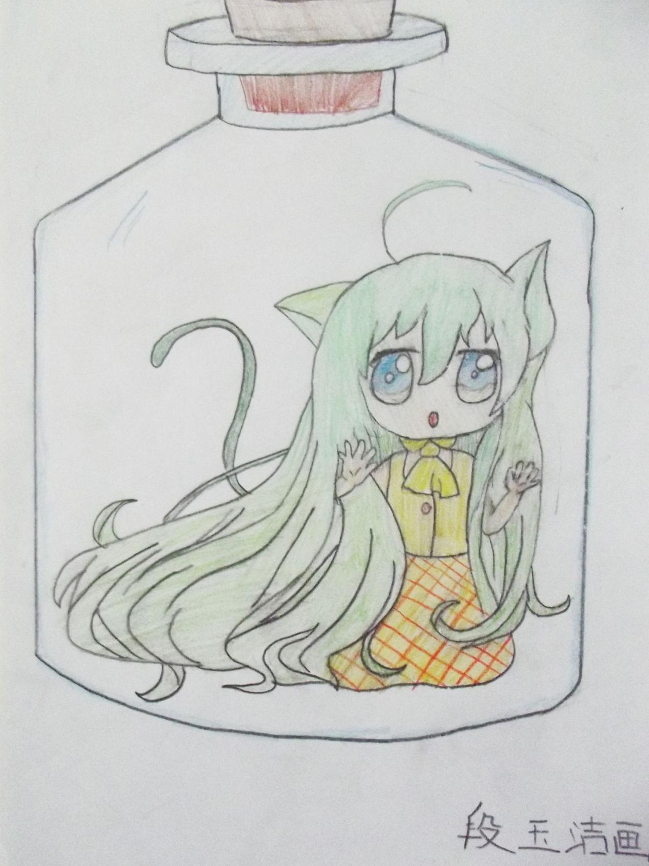 猫耳女孩 段玉洁画