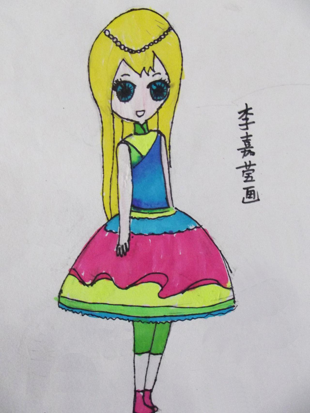 彩虹女孩 李嘉莹画