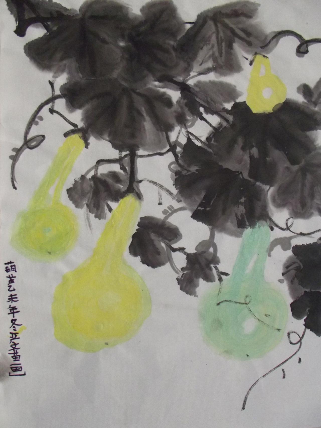 国画 葫芦 严文苗画