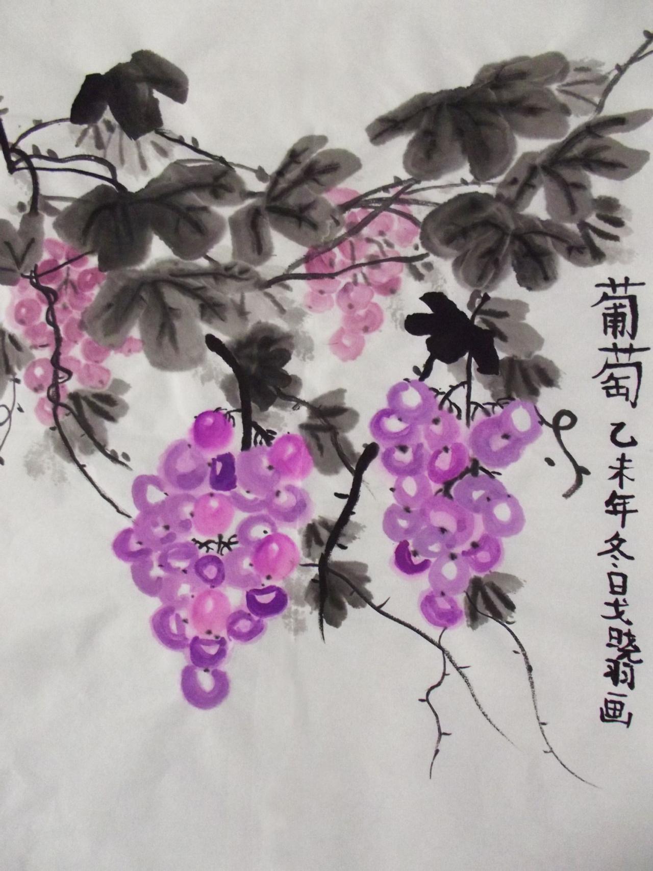 国画 葡萄 戈晓羽画