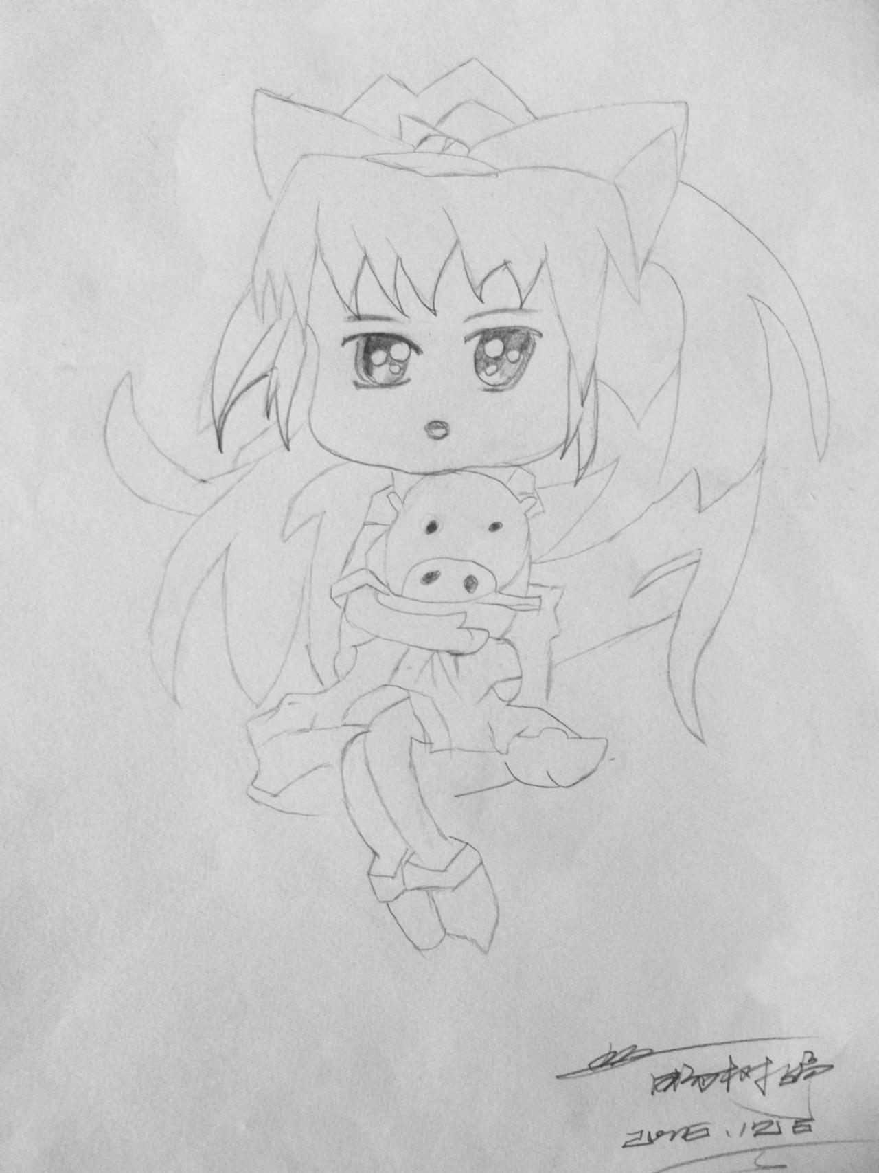 守护甜心星月 线稿 畅树婷画