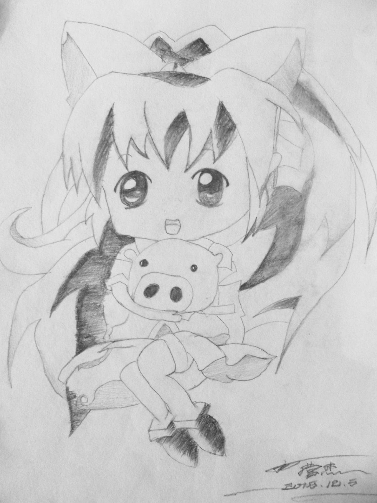 守护甜心星月 手绘素描线稿 菅杰画