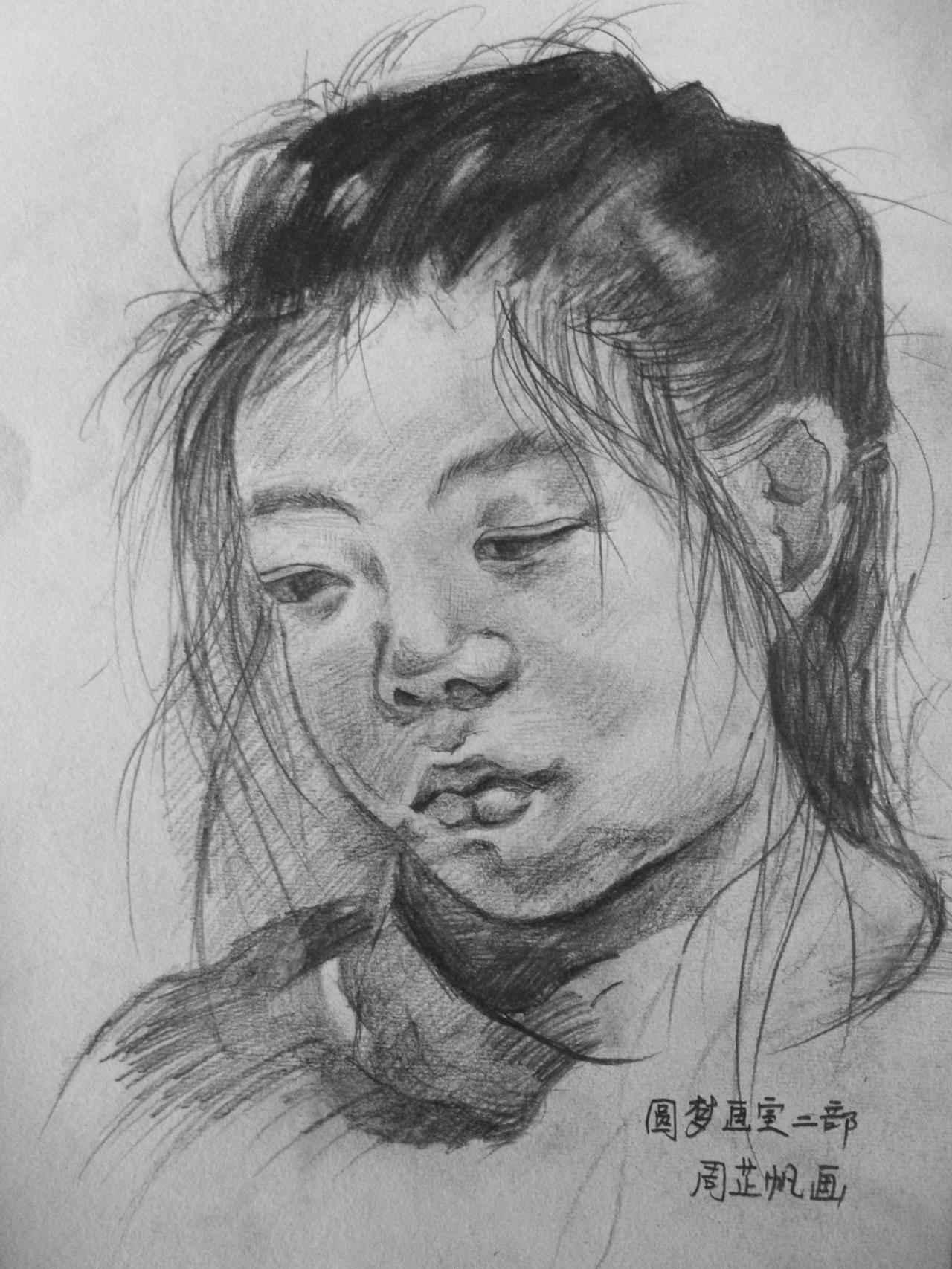 青年女子头像 周芷帆画