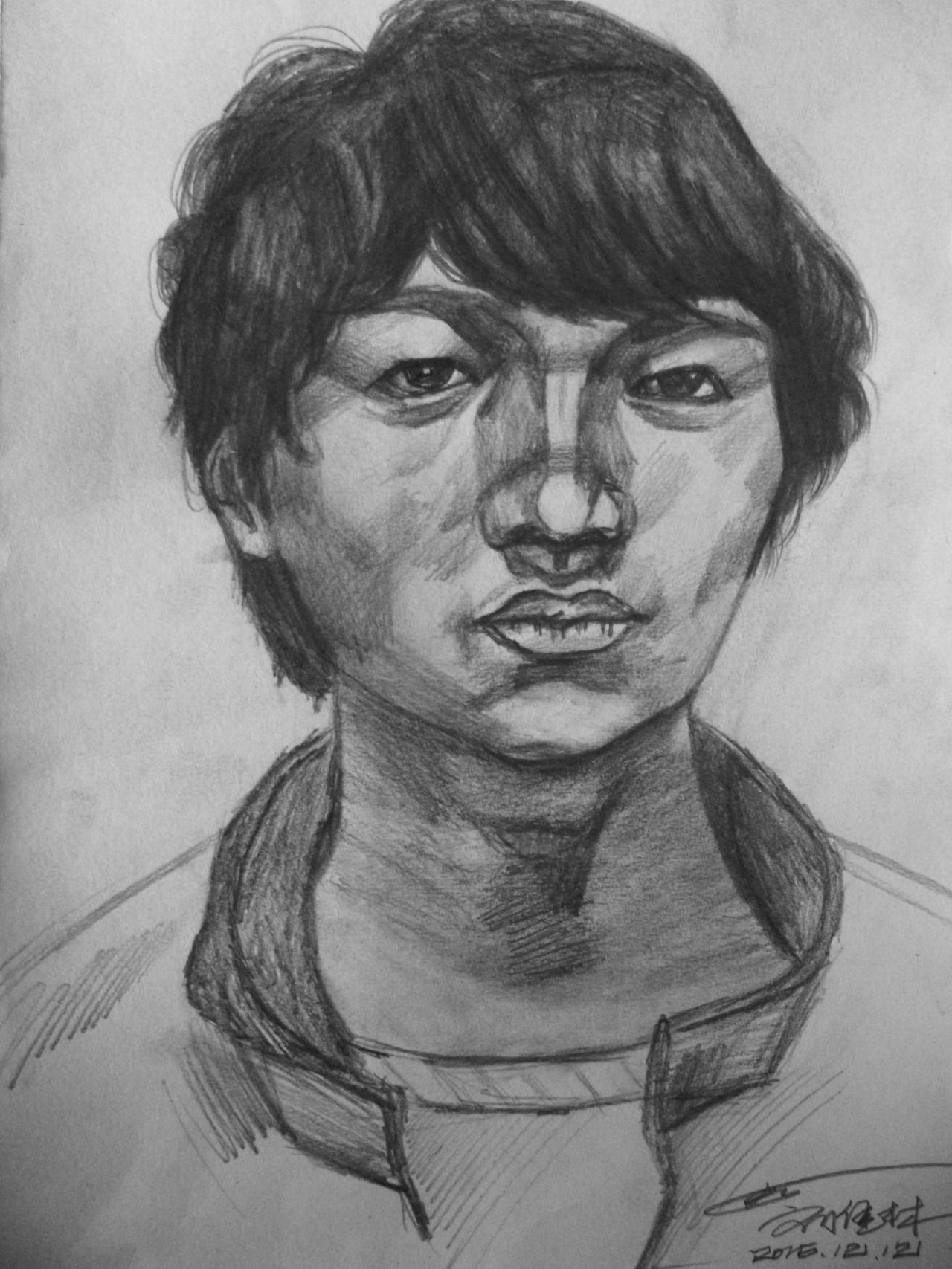 青年头像素描 刘佳林画