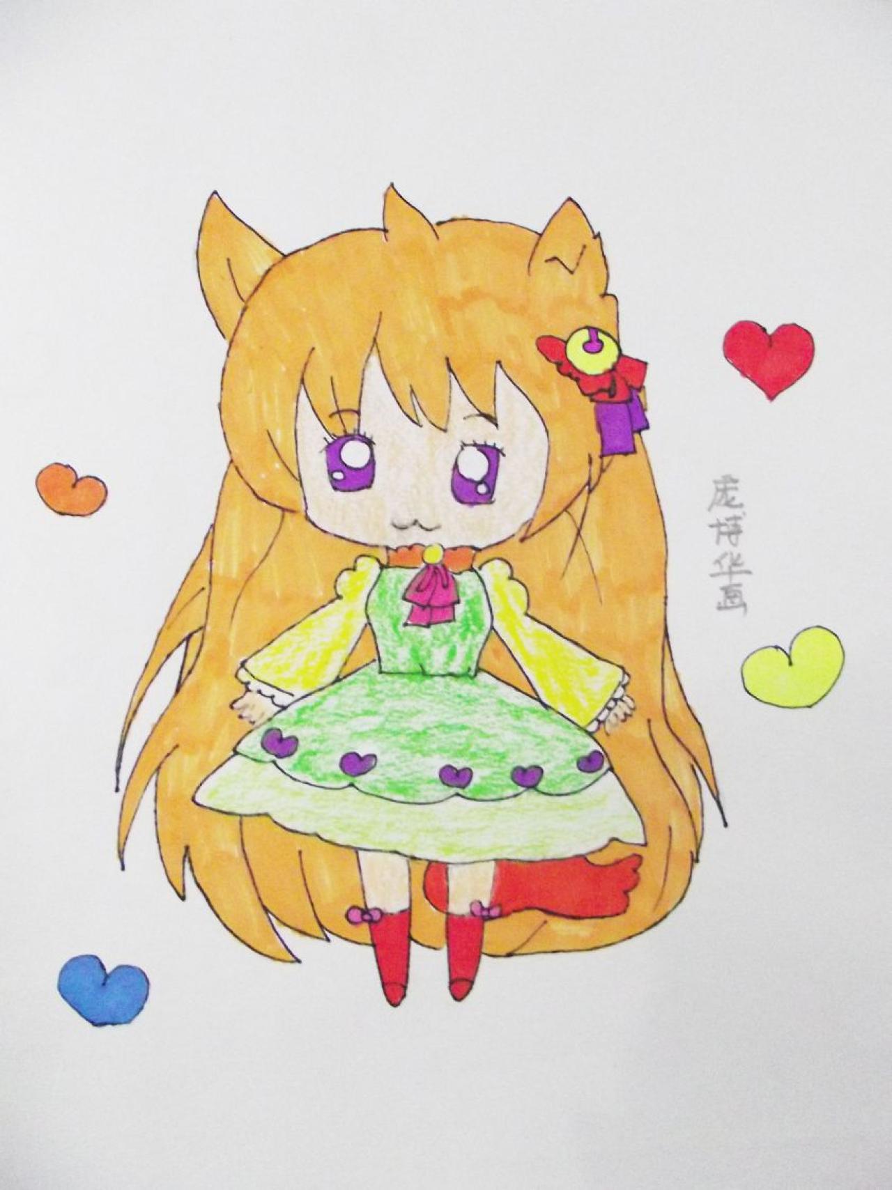 猫耳Q版女孩 庞博华画