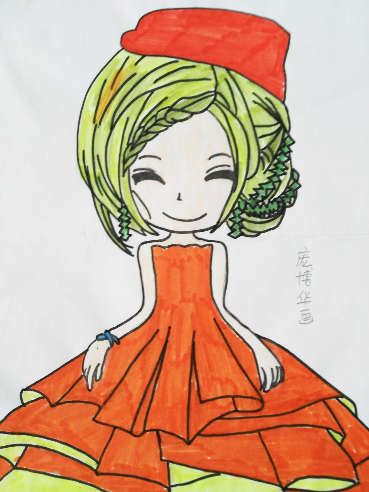 花花姑娘 薰衣草姑娘 庞博华画