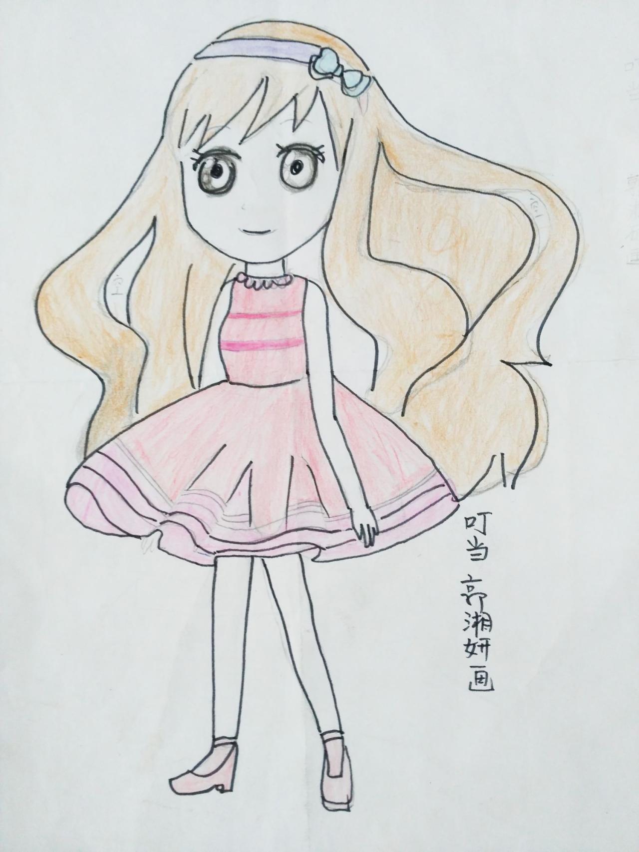 叮当 小女孩 郭湘妍画