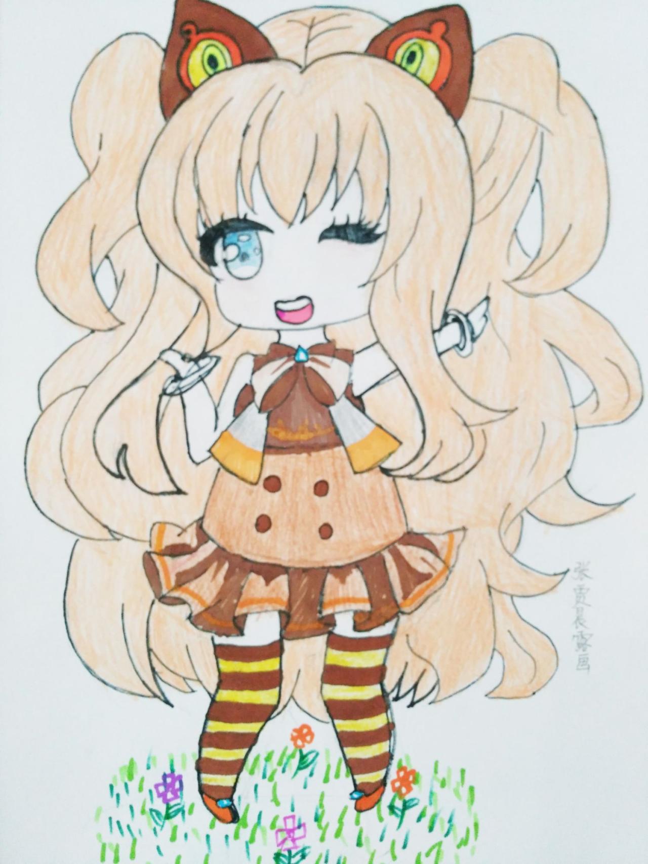 Q版猫耳小女孩 张贾晨露画