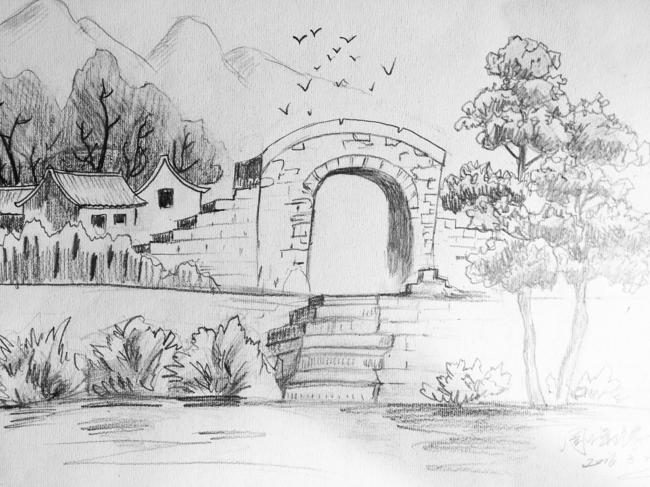 石拱门 周梓路画
