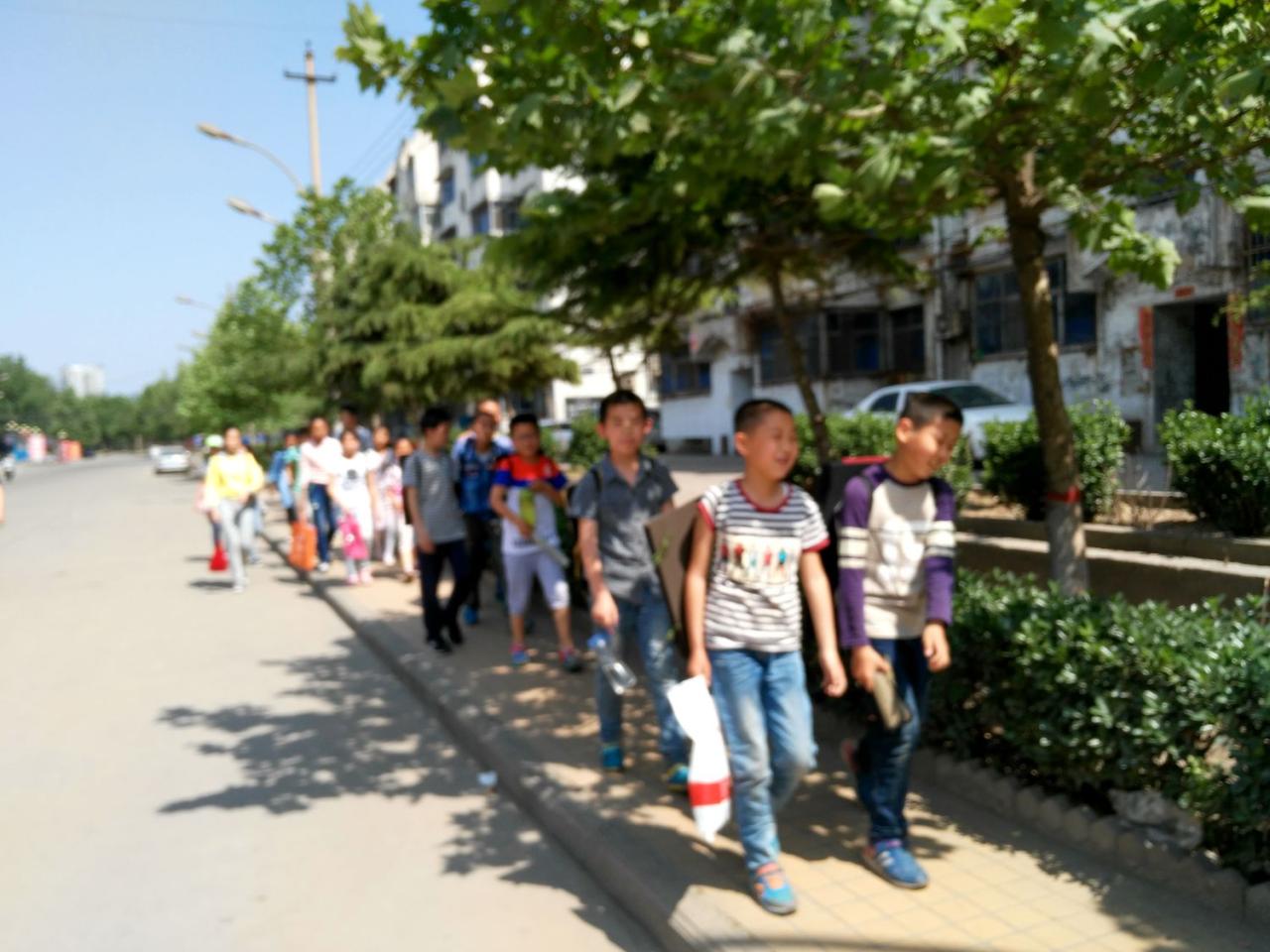 圆梦画室一部二部的学生去百亩生态园写生的路上