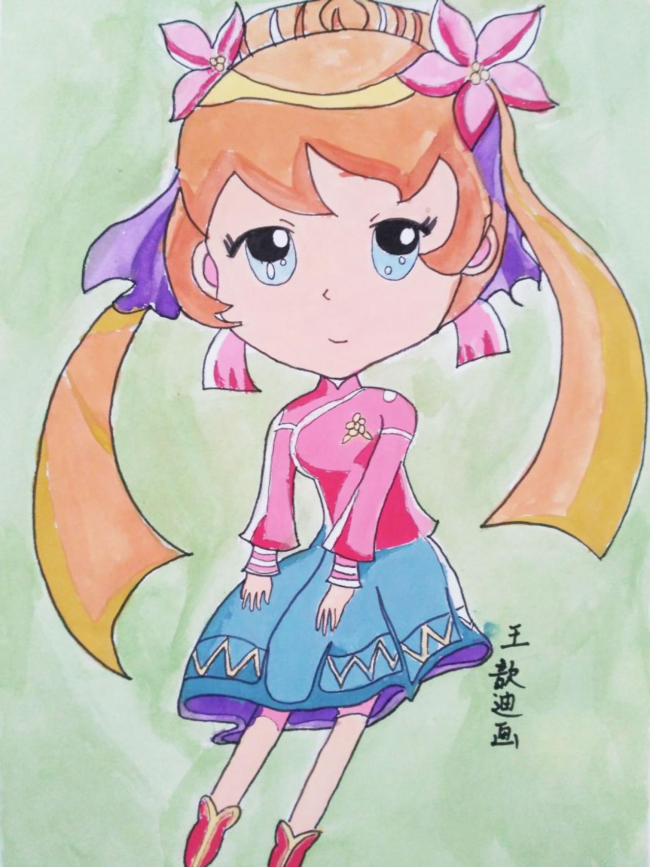 《鹿鼎记》Q版角色若曦 王歆迪画