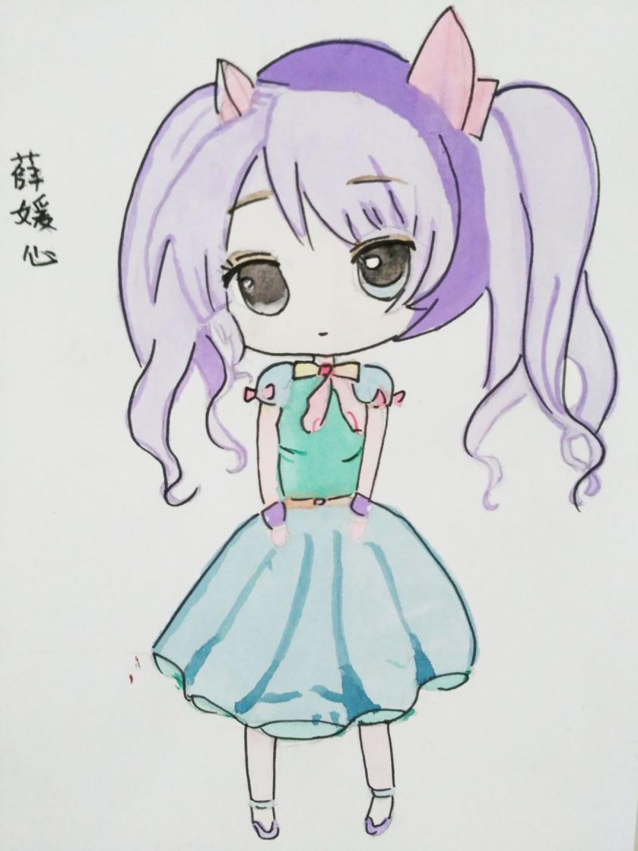 Q版猫耳女孩 薛媛心画