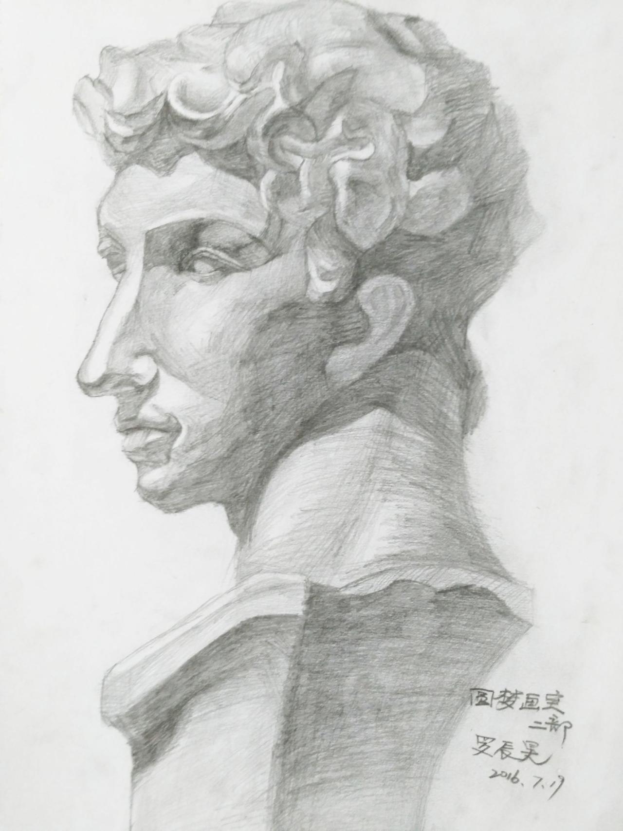 石膏头像 罗辰昊画