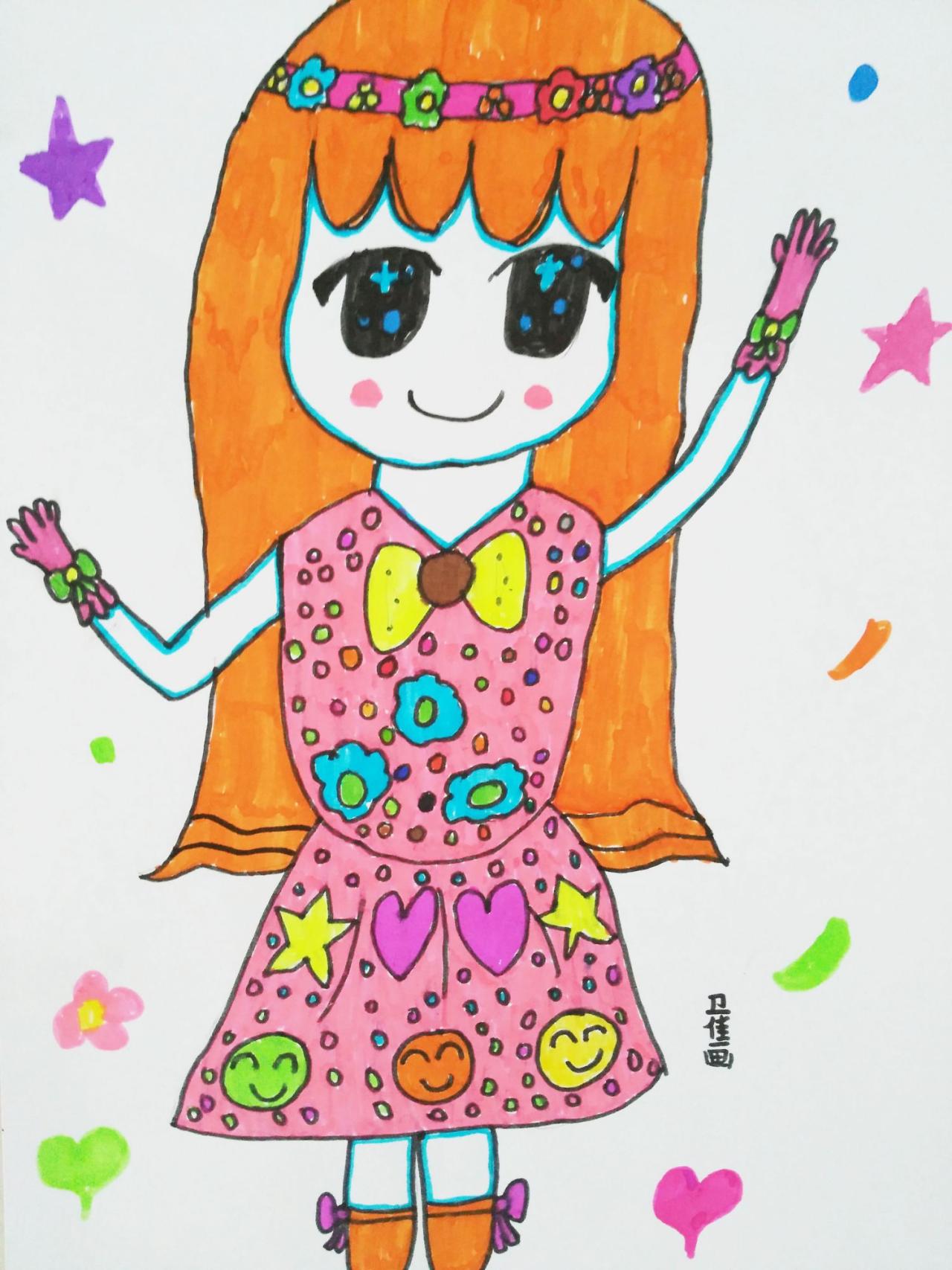 Q版动漫女孩 卫佳画