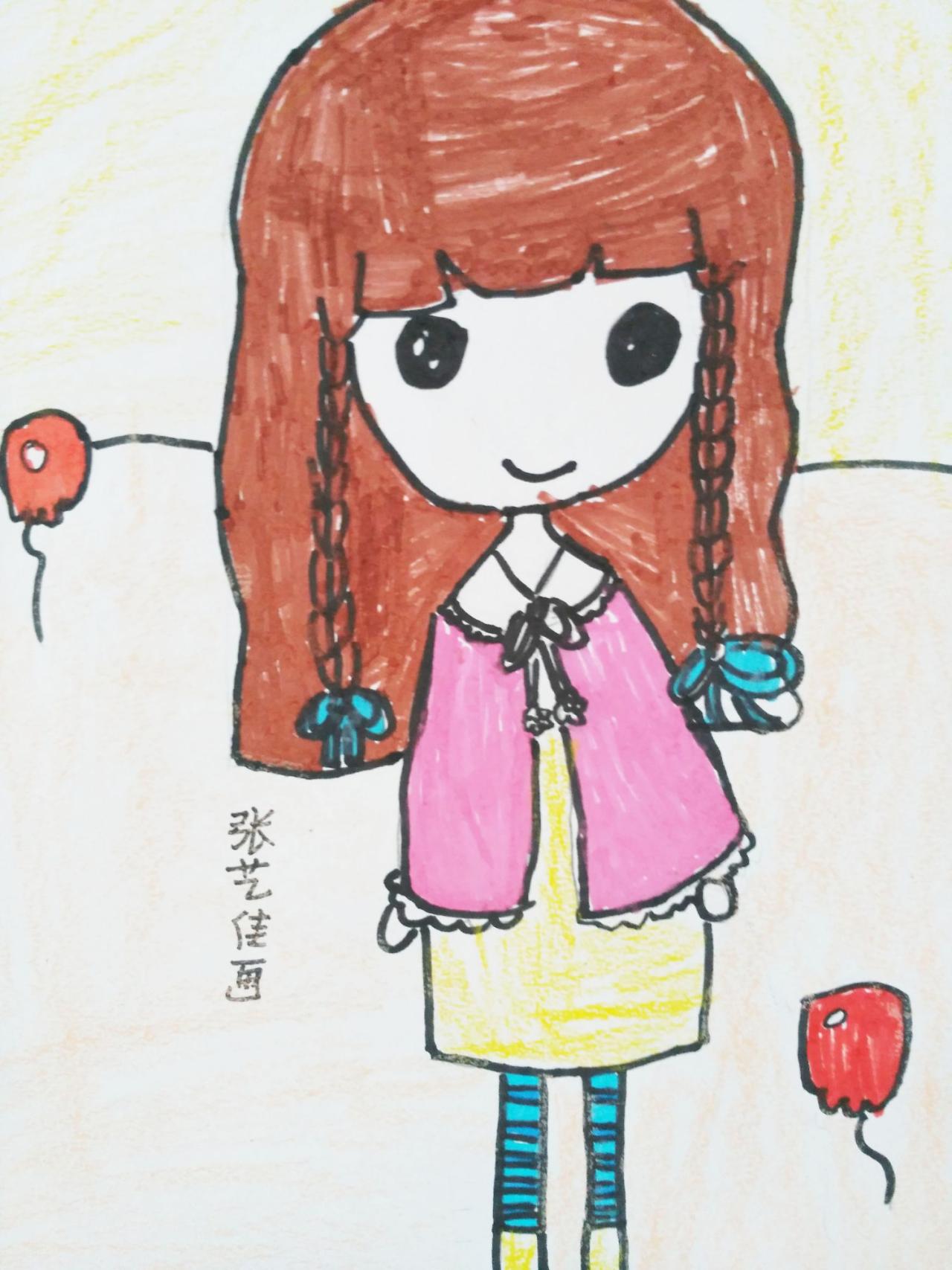 Q版动漫女孩 张艺佳画