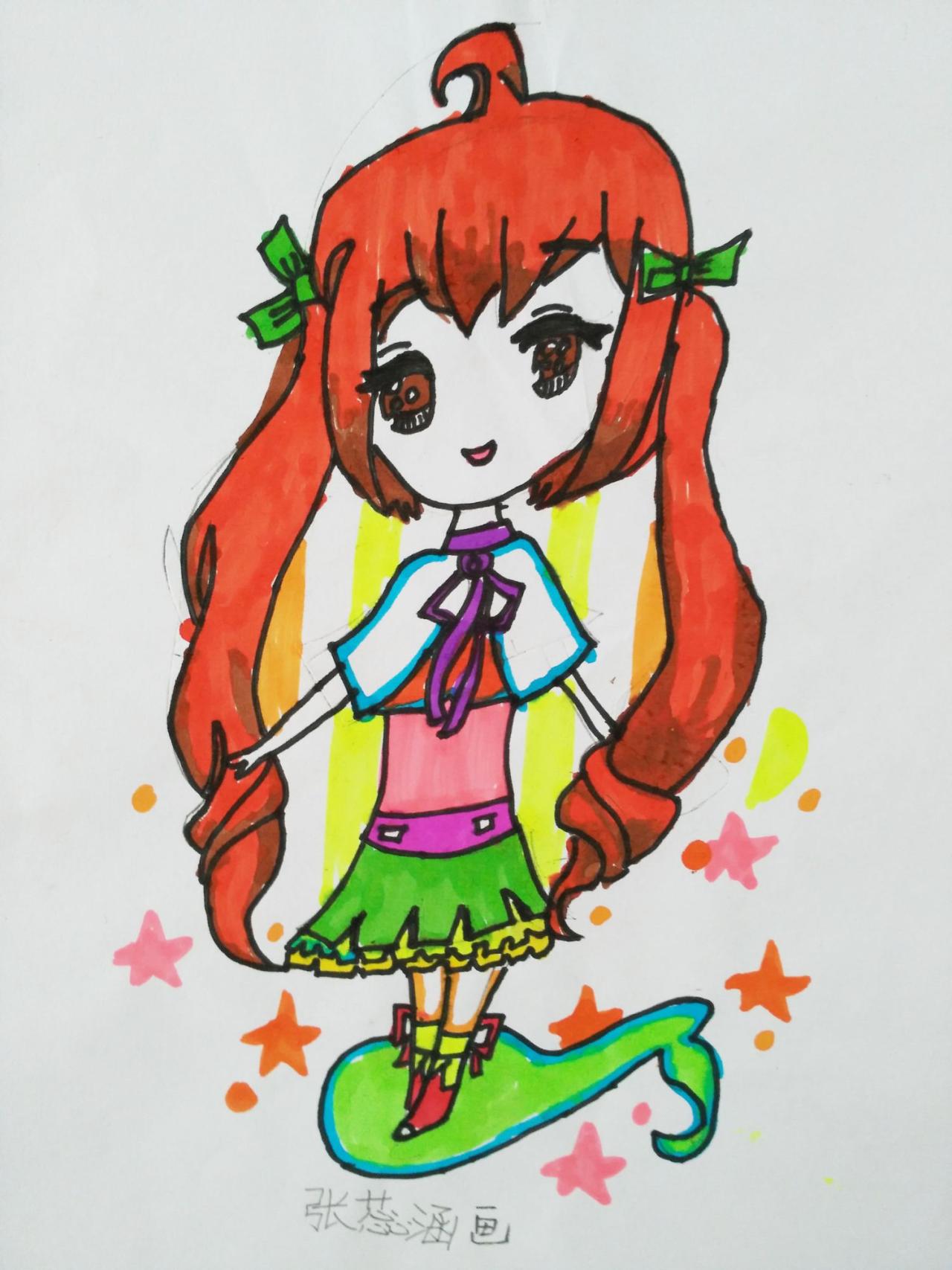 Q版动漫女孩 张蕊涵画