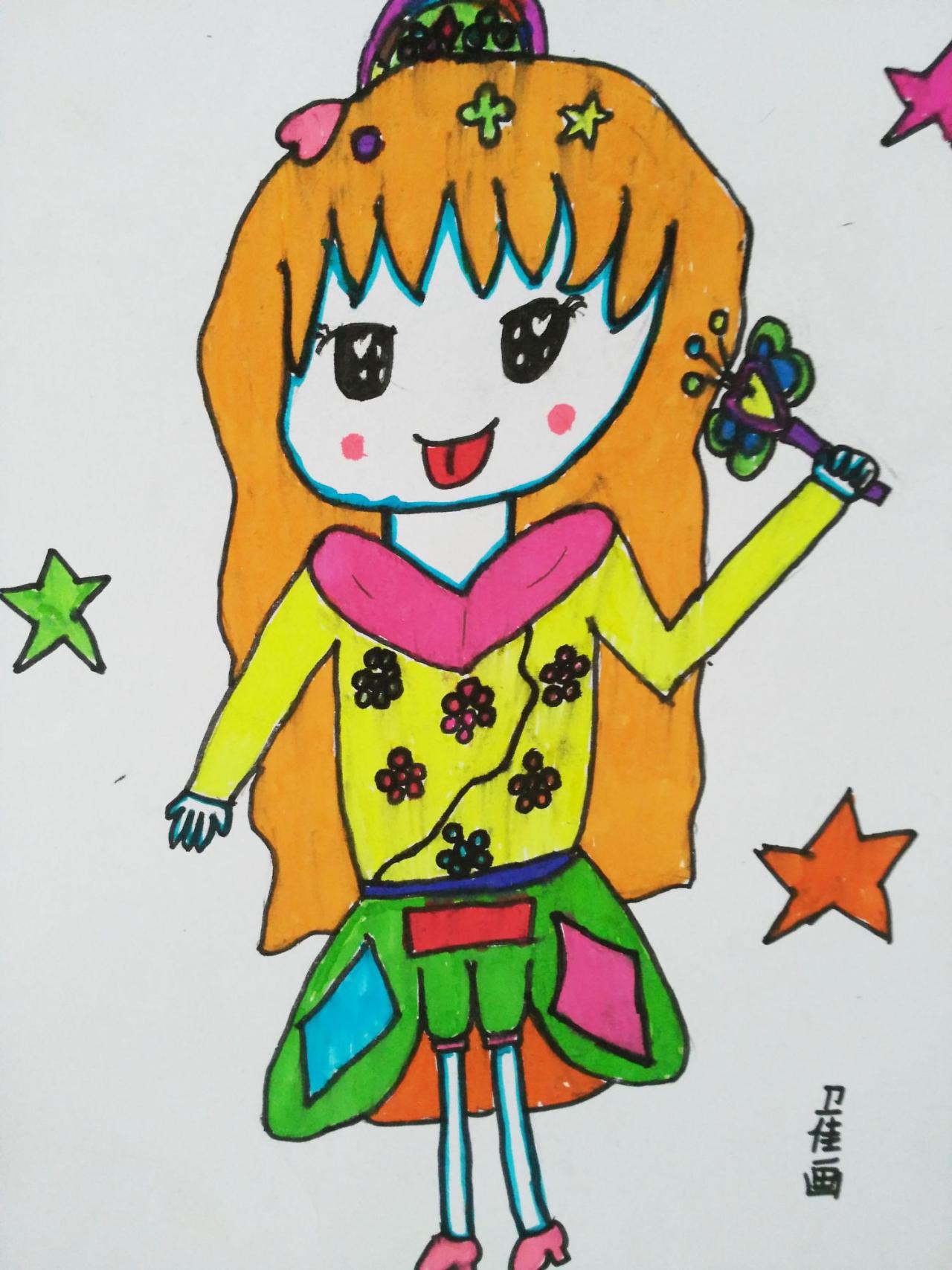 Q版动漫女孩 卫佳画