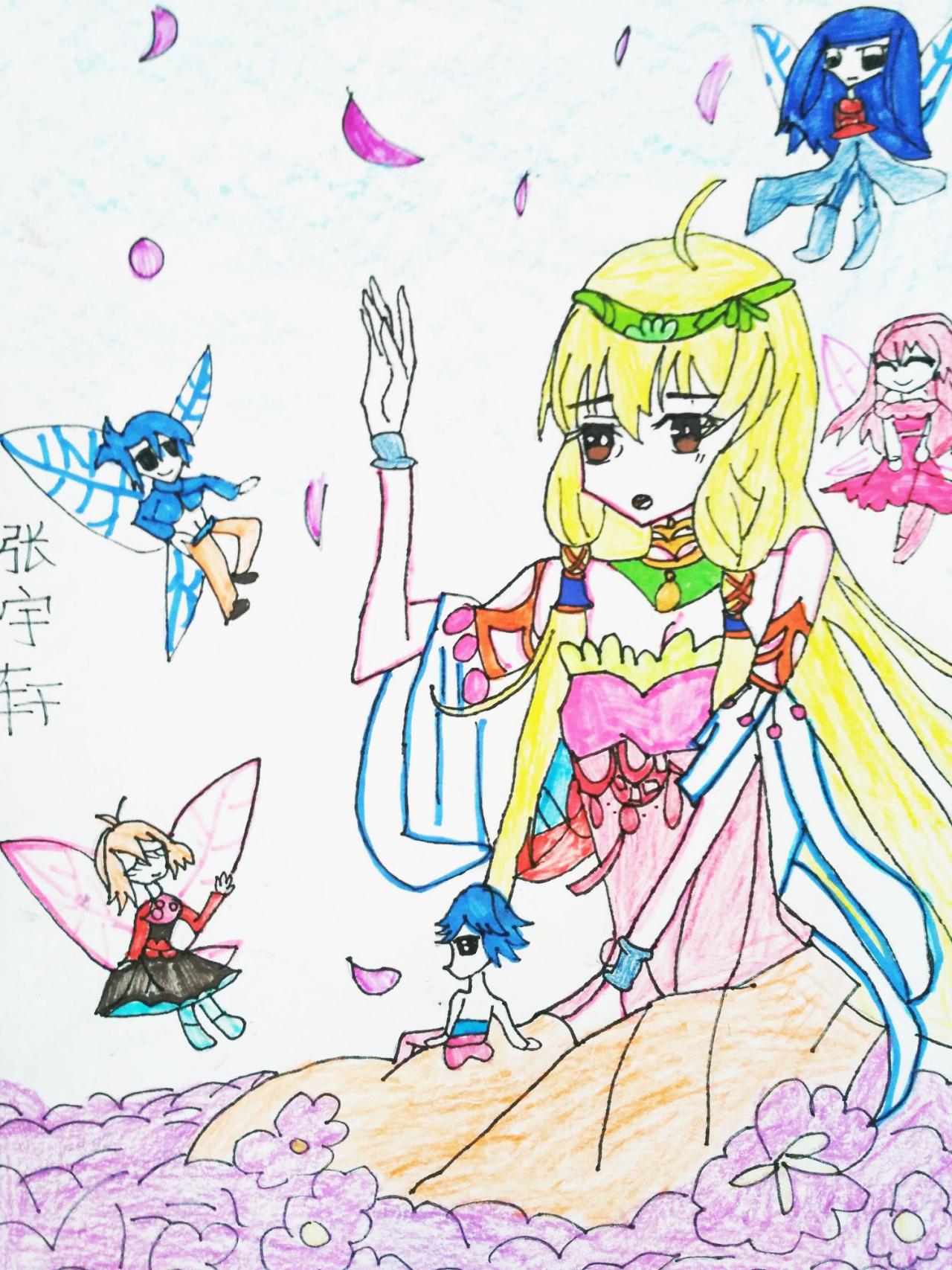 动漫少女 张宇轩画