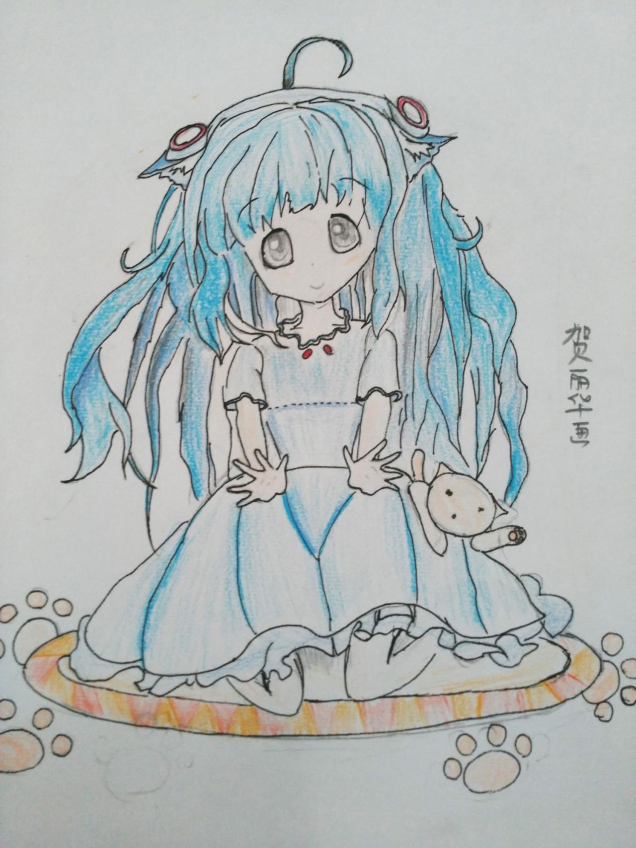 小女孩 贺丽华画