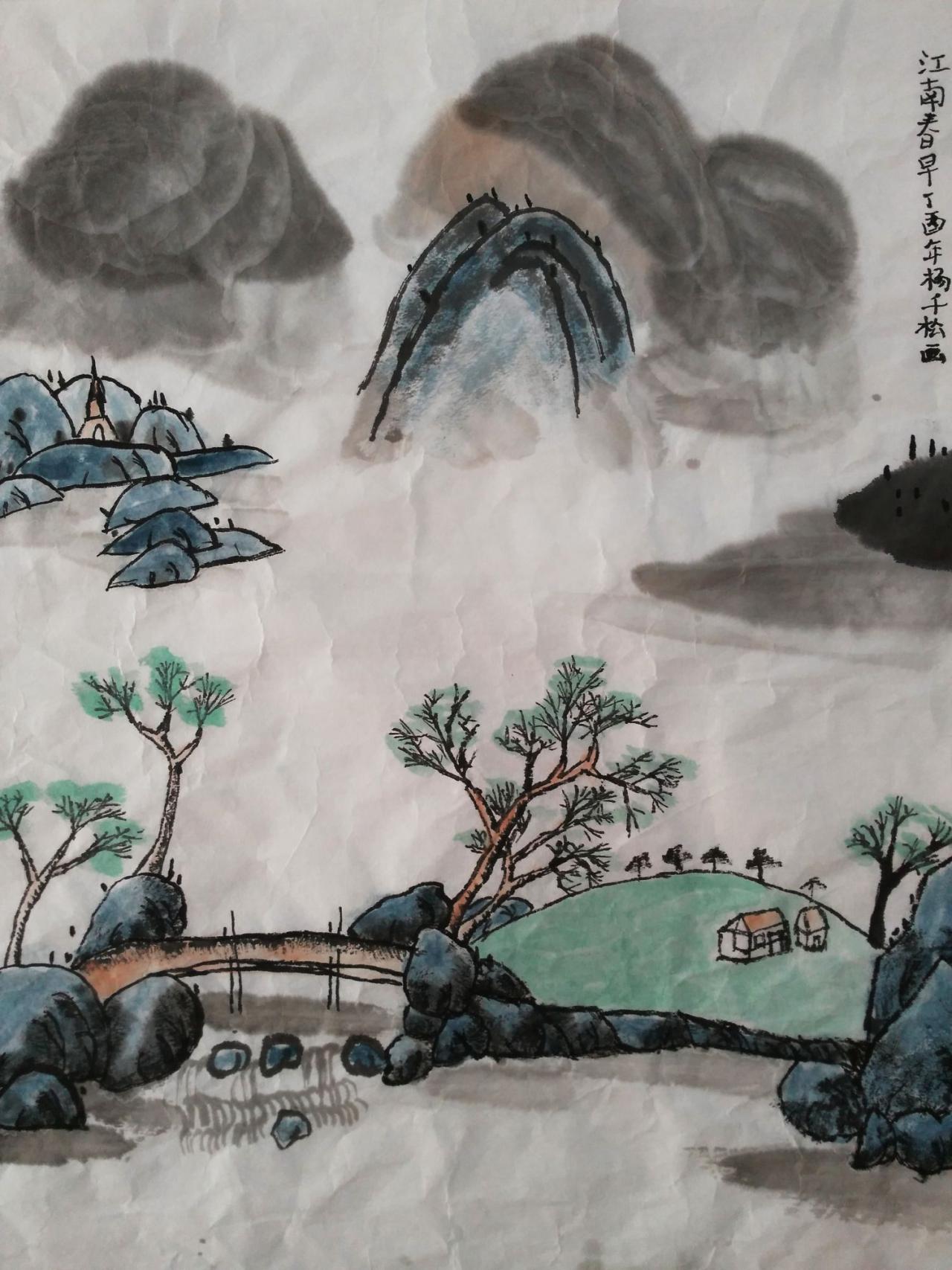 国画 江南春早 杨千松画