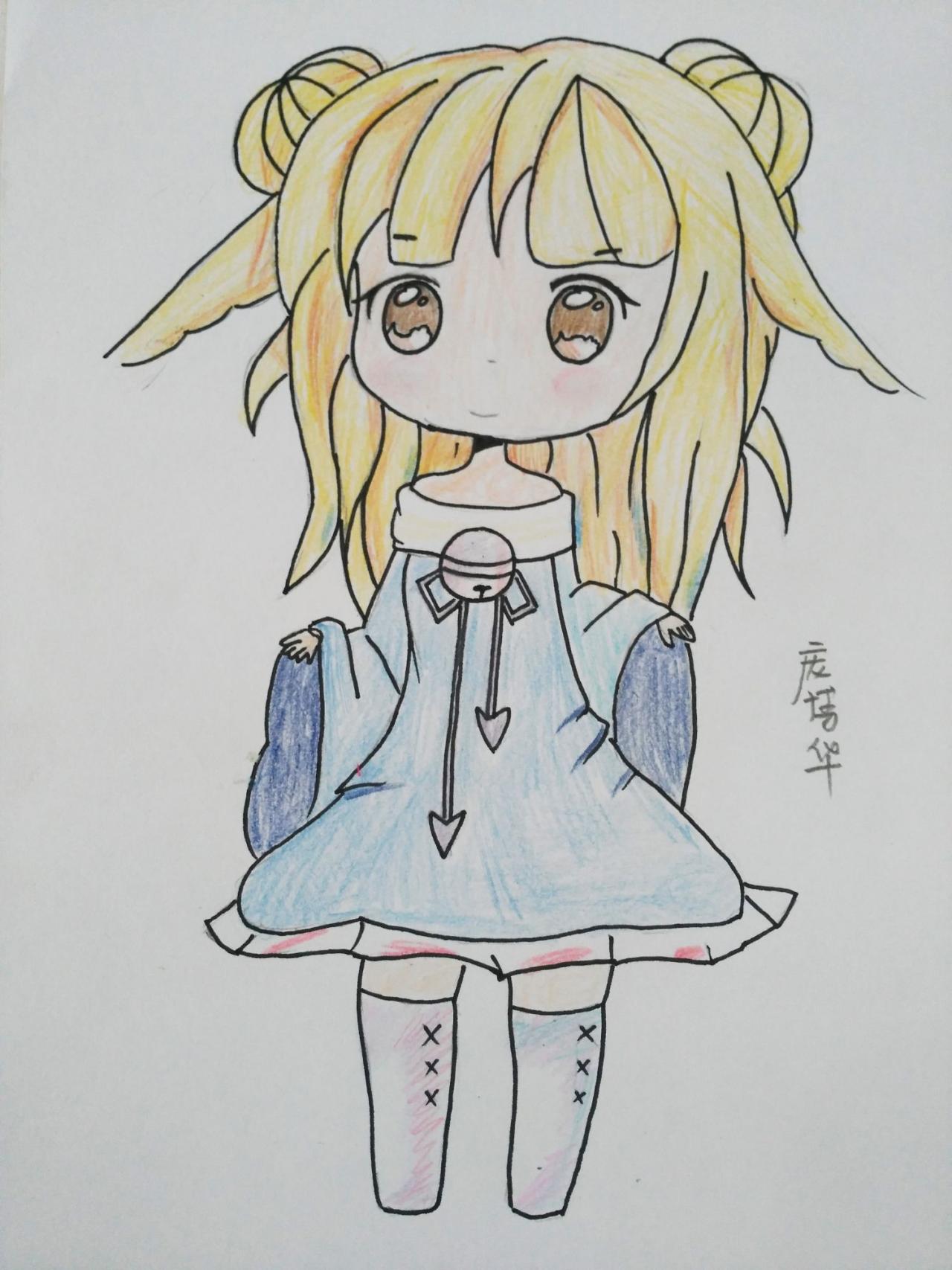 小女孩 庞博华画