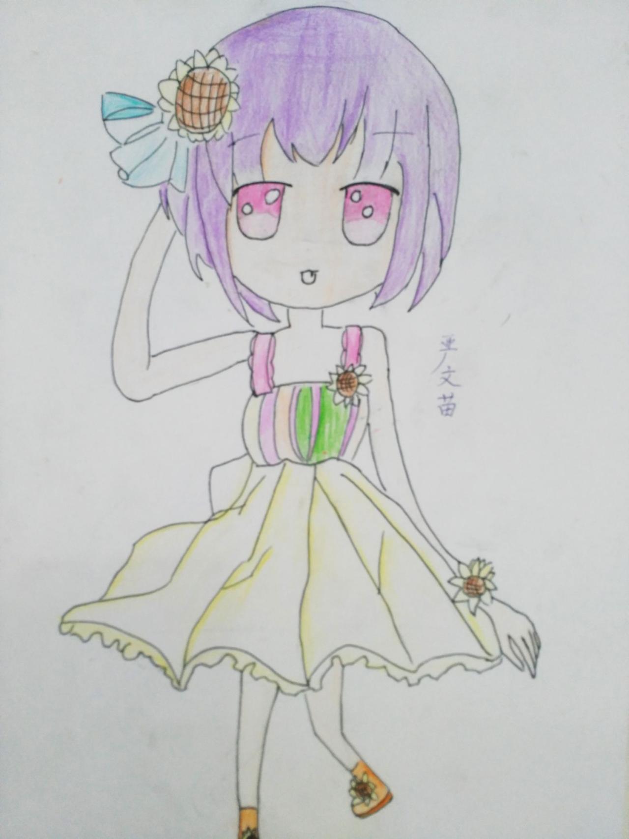 小女孩 严文苗画