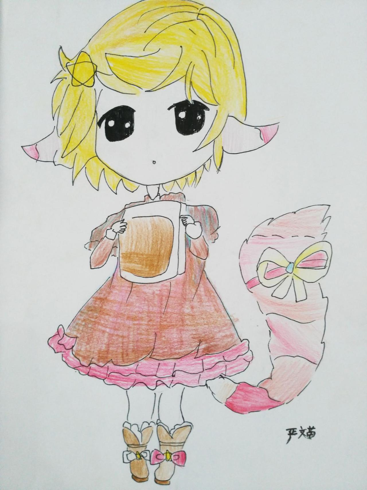 小女孩 严文苗画