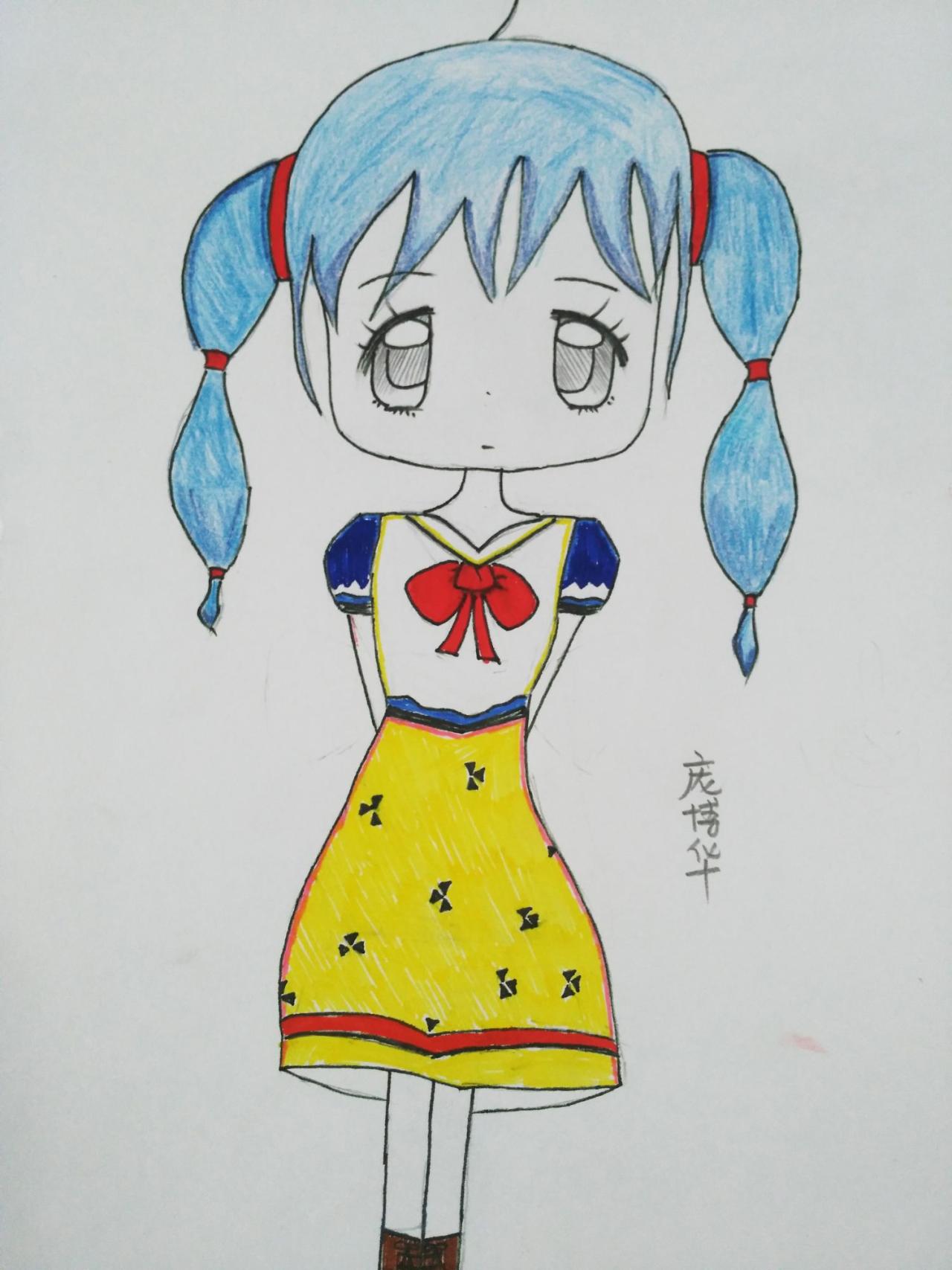 小女孩 庞博华画