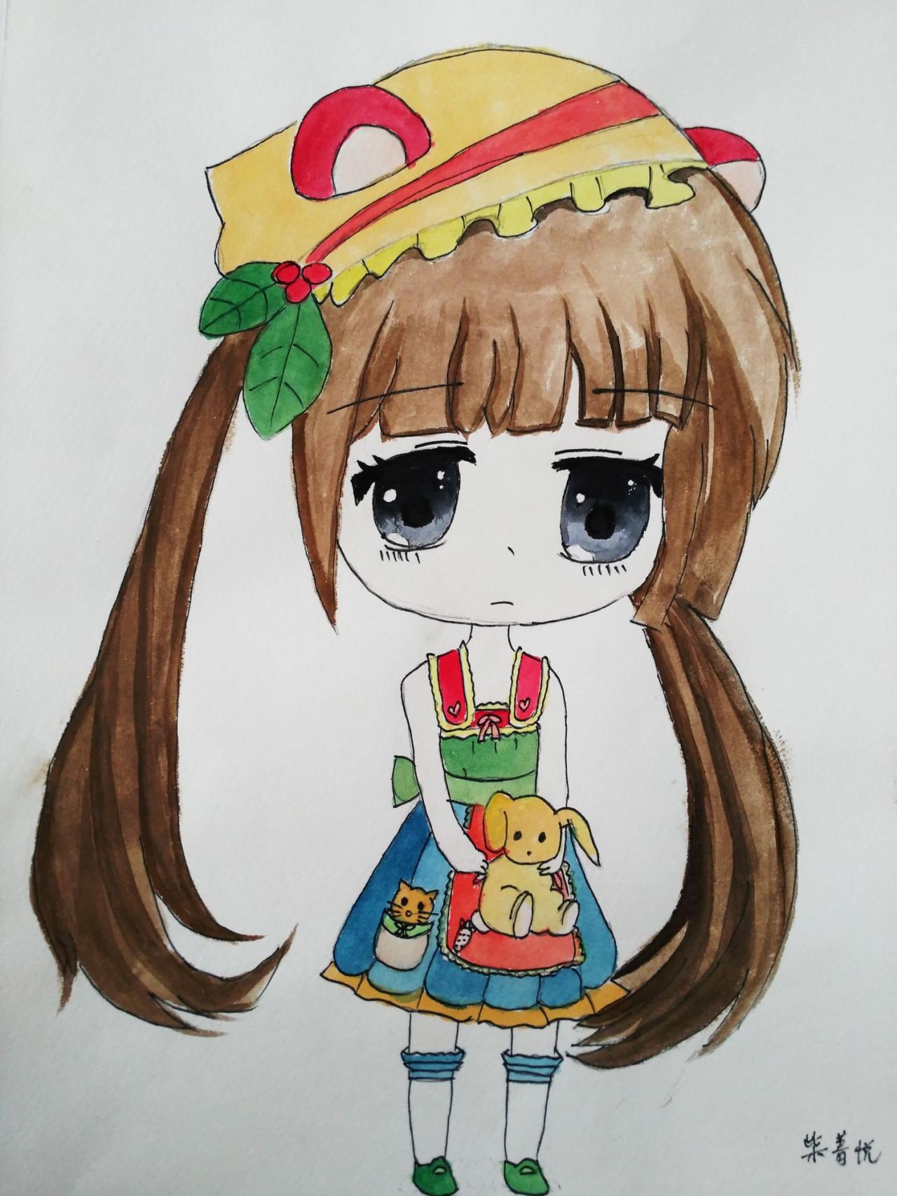 小女孩 柴菁悦画