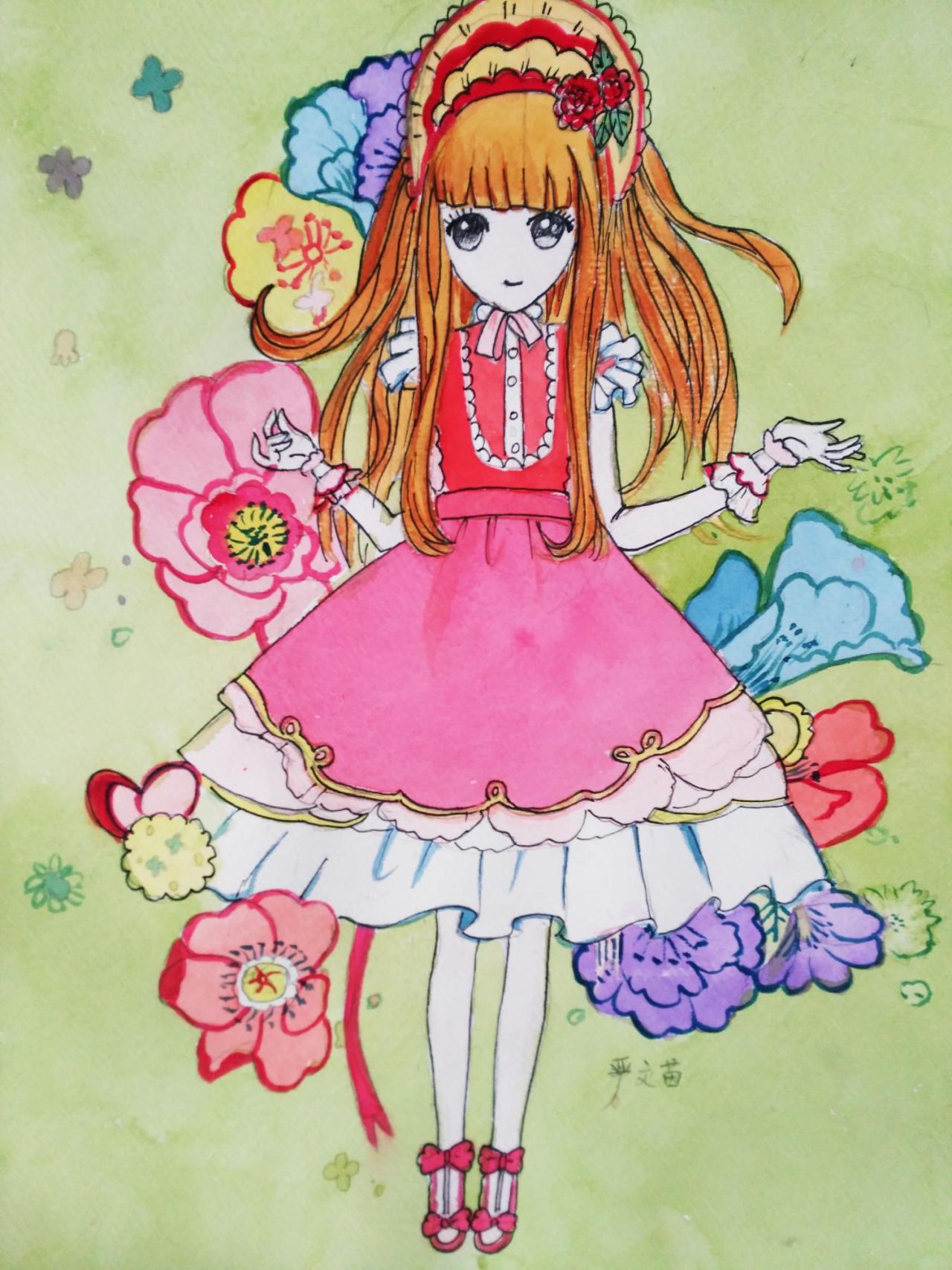 小女孩 严文苗画