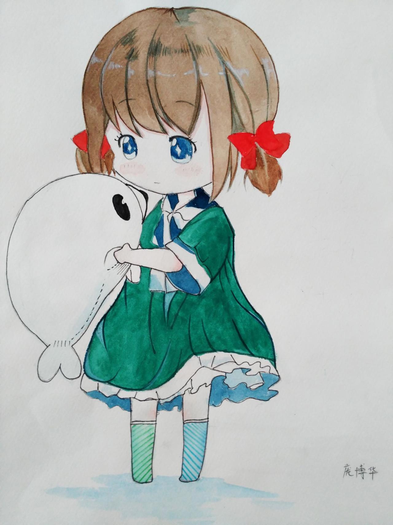 小女孩 庞博华画