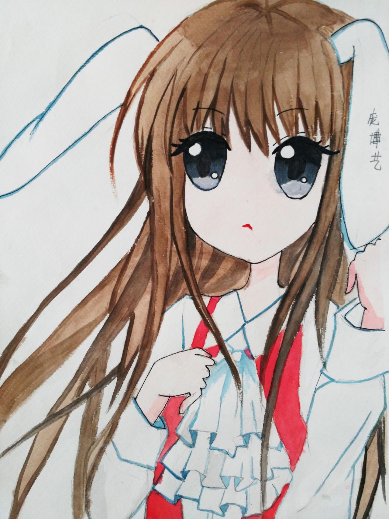 兔耳小女孩 庞博艺画