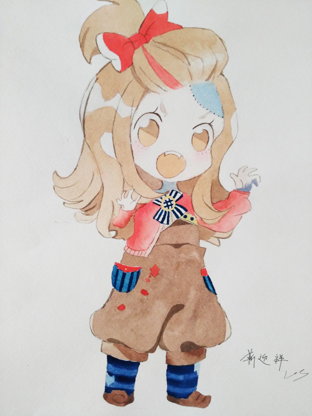 小女孩 靳迎祥画