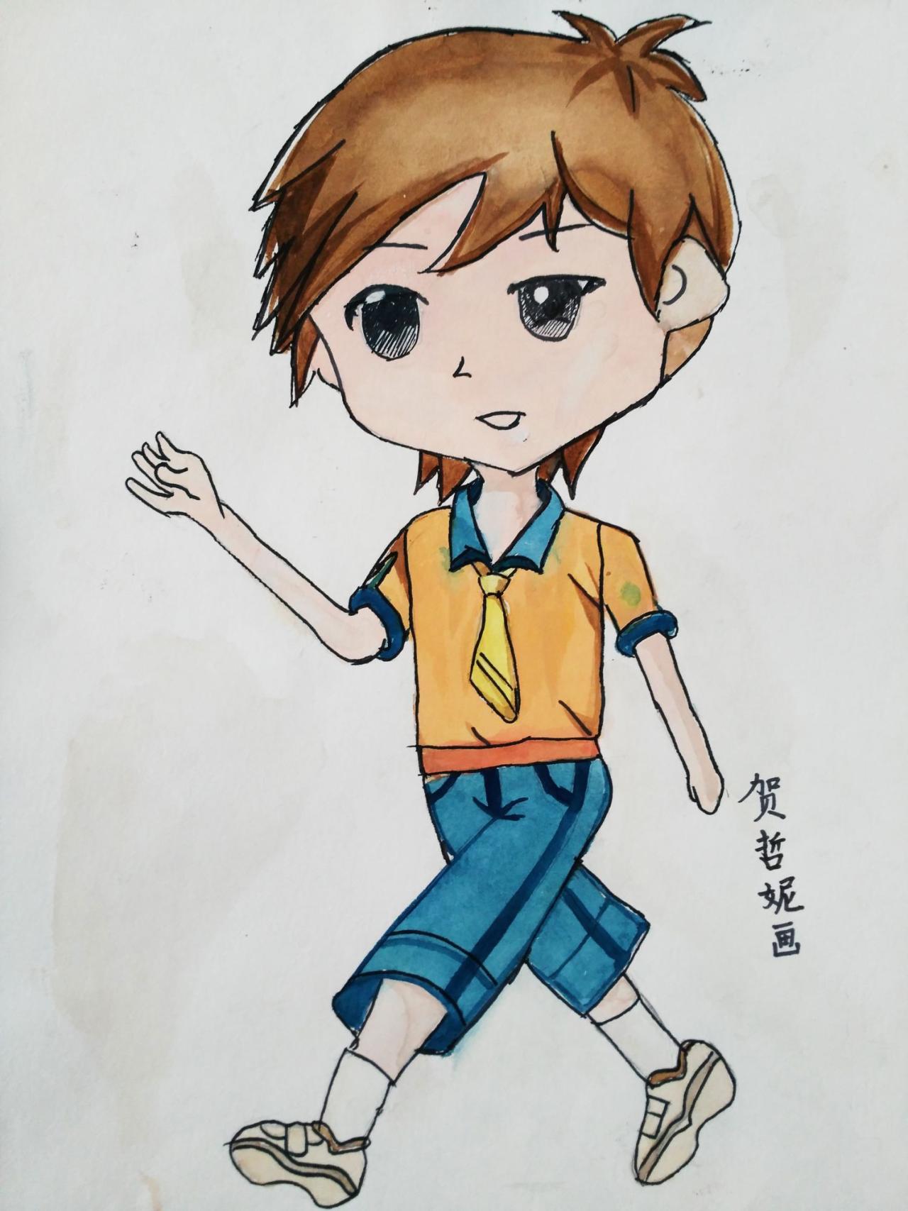 小男孩 贺哲妮画