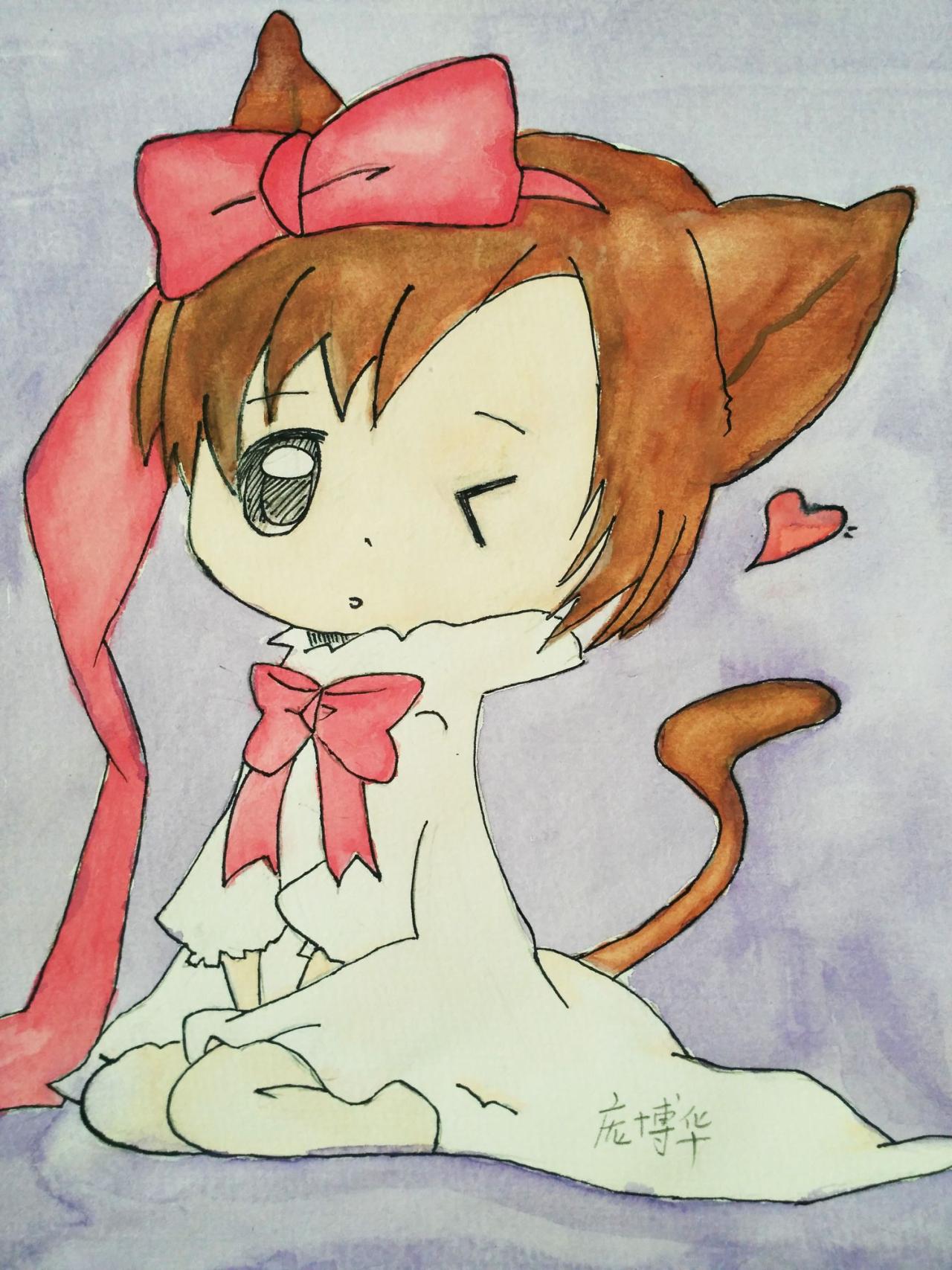 小女孩 庞博华画