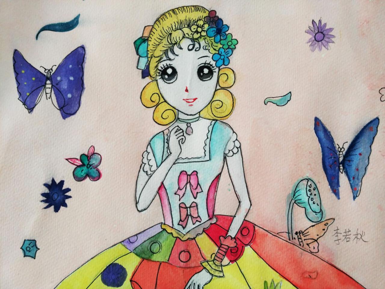 小女孩 李若秋画