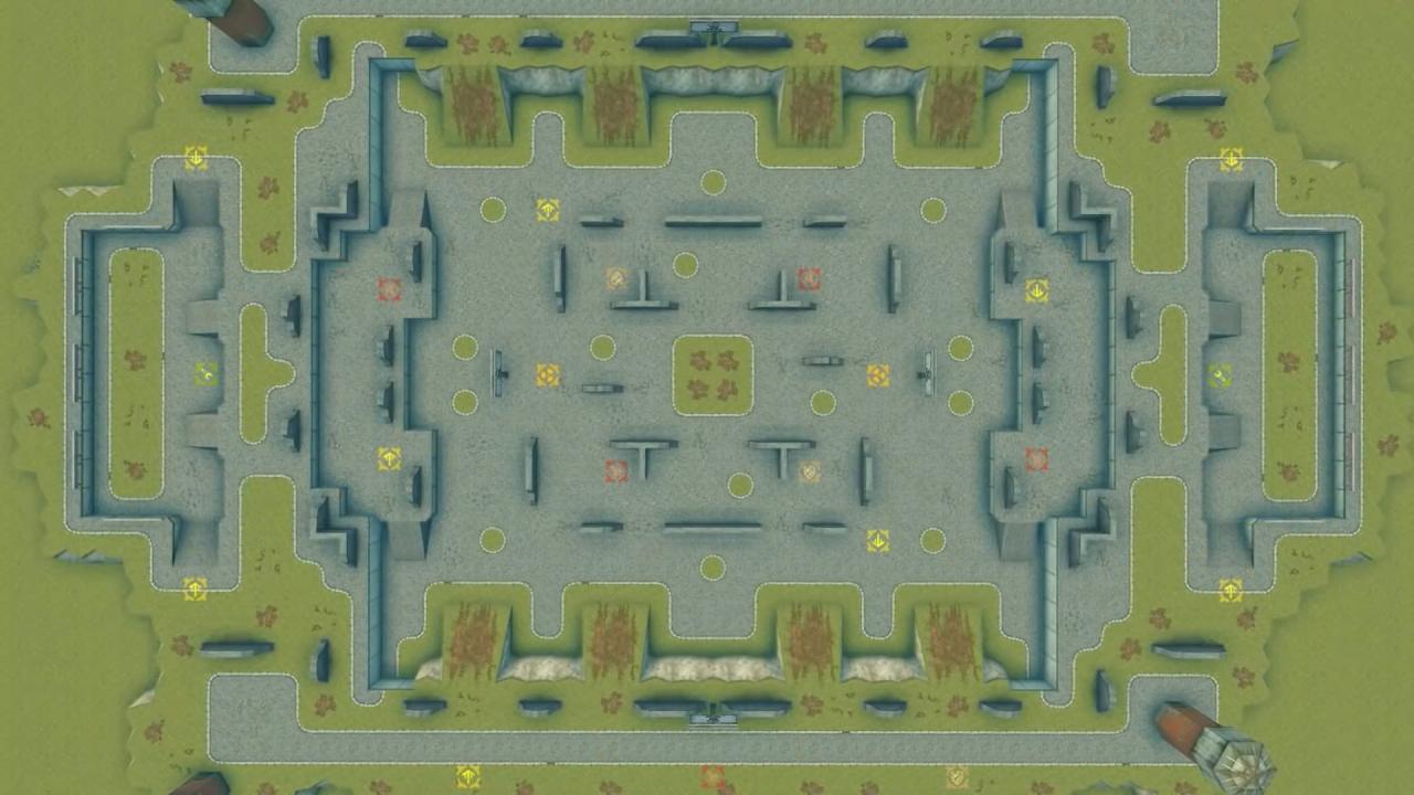 3D坦克边塞角斗场地图的新版本，团队基地上层平台加宽