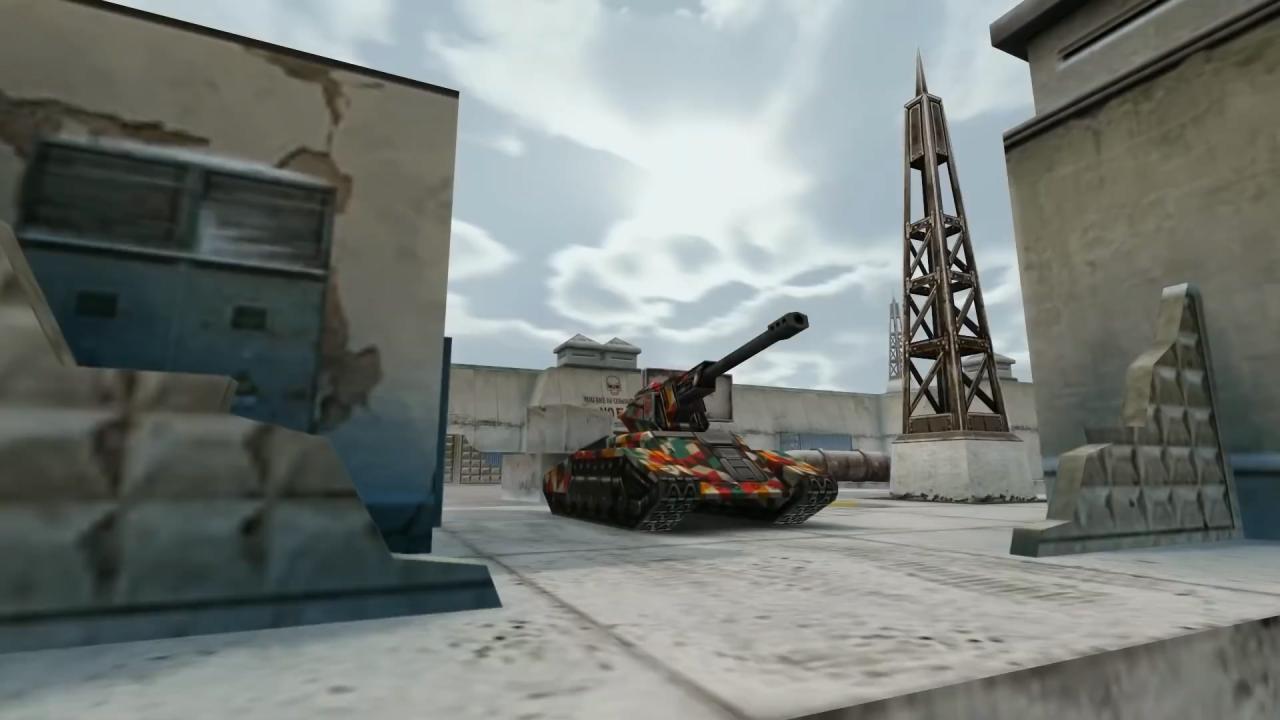 3D坦克玛格南重炮在寂静地图蓝队平台上