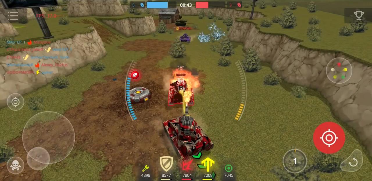 3D坦克周报移动版战场操控界面