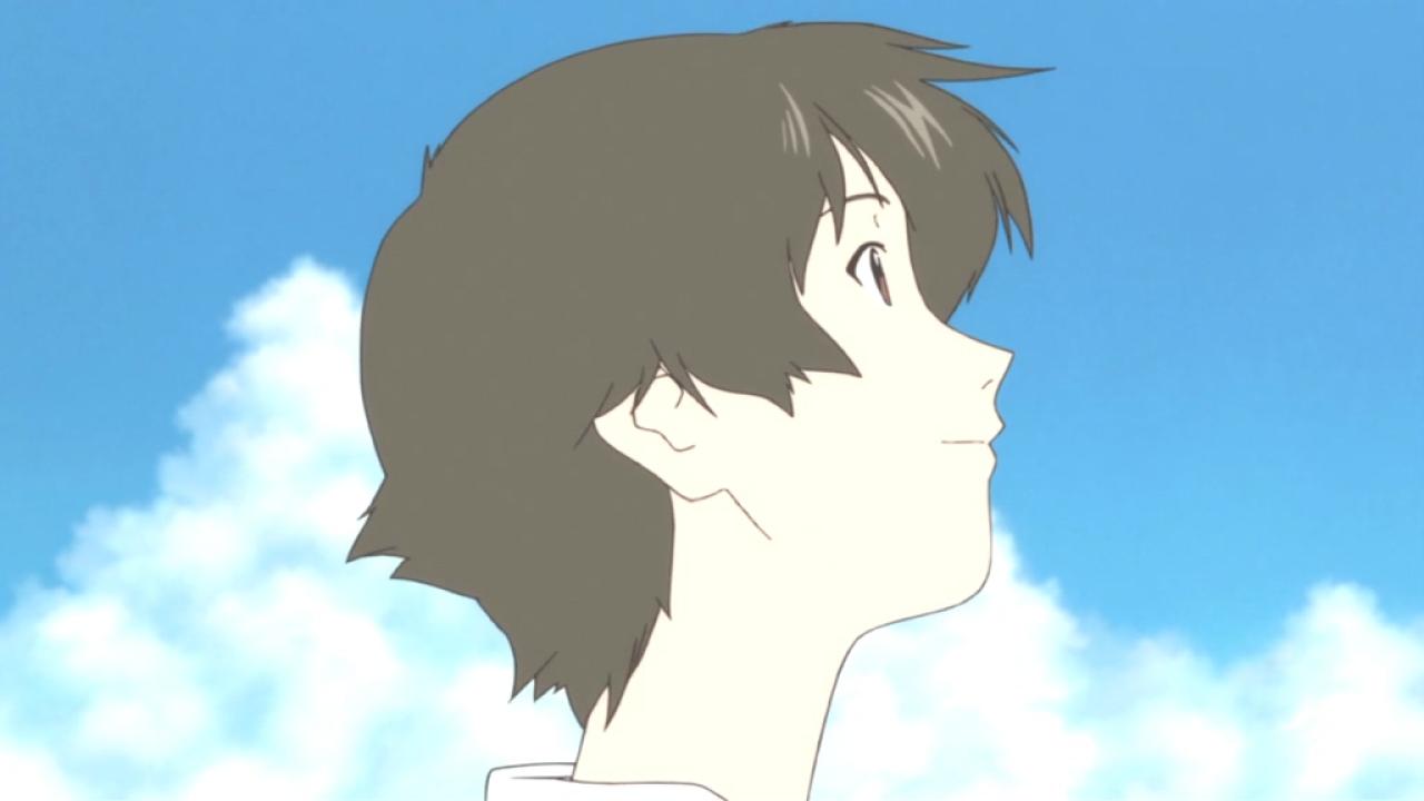 抬起头仰望天空的真琴侧脸