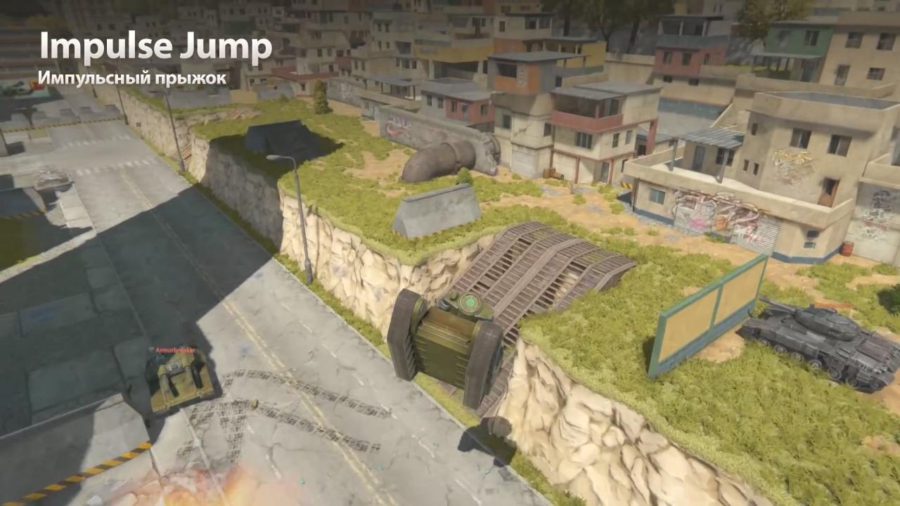 TankiX脉冲跳跃模块将坦克弹起到空中