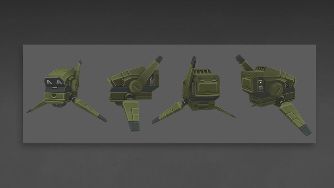 3D坦克工程师无人机外观设计图