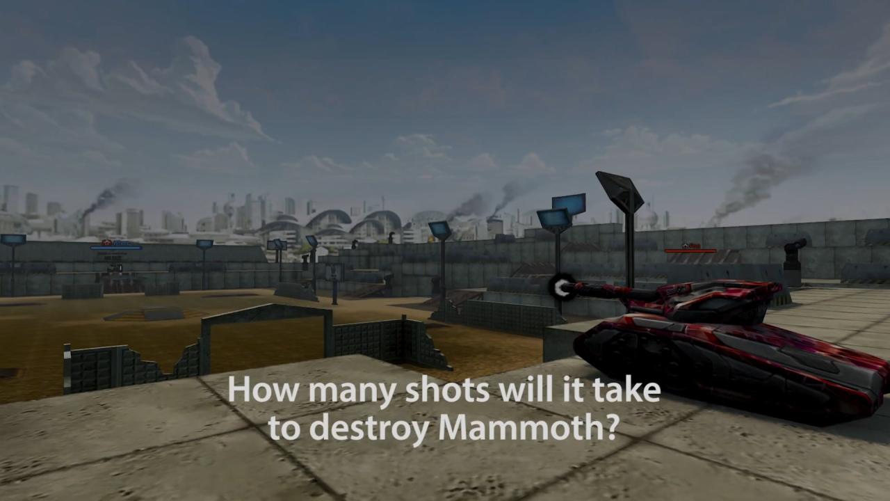 3D坦克运动场地图击毁猛犸象需要多少炮？