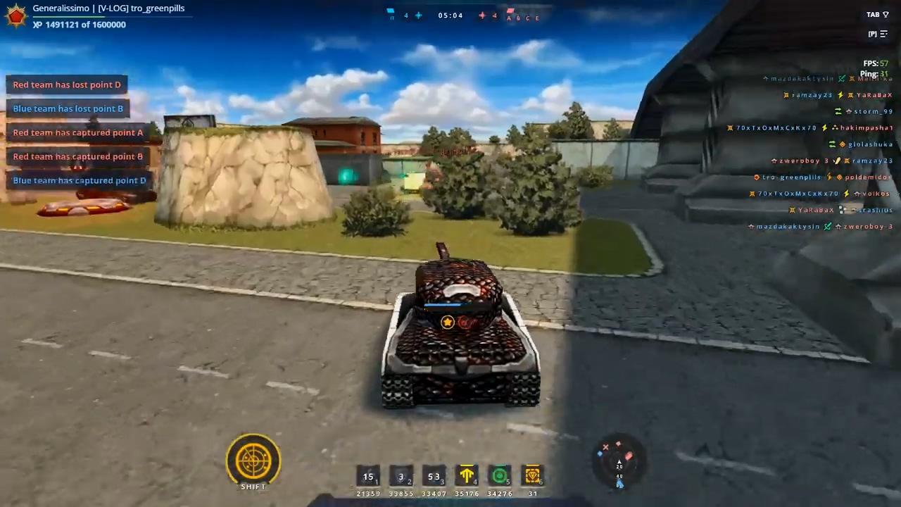 3D坦克HTML5版战场界面的新道具和超速图标以及雷达小地图功能预览图