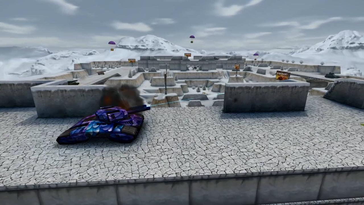 3D坦克的超级坦克正躲在围墙后瞄准