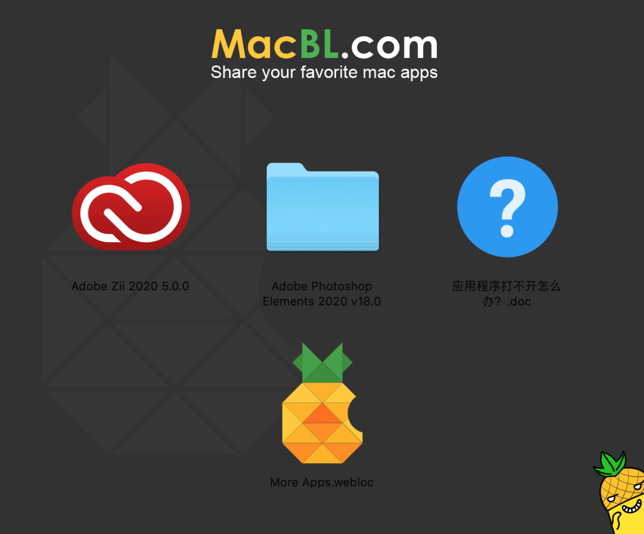 PS 2020 + Zii 5.0.0 for Mac 打包安装界面