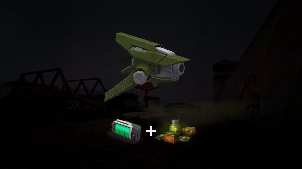 缩短道具冷却时间的无人机+双倍伤害和急救包道具