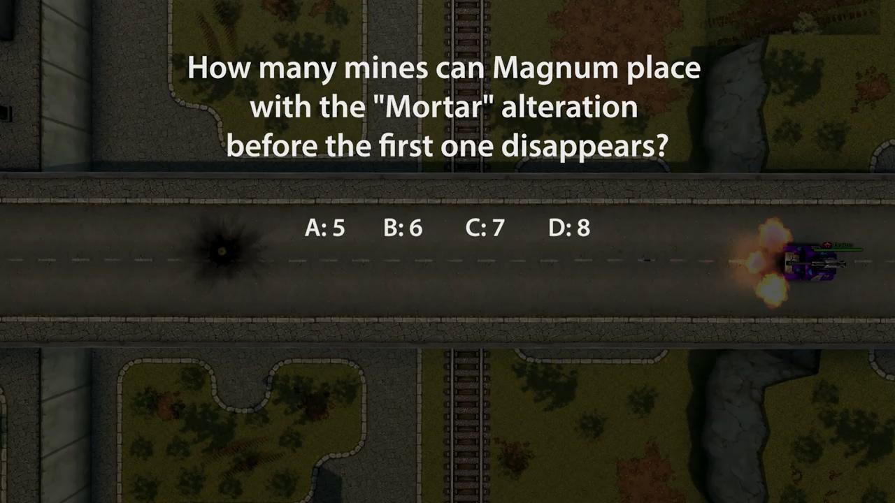 3D坦克应用“迫击炮”转换的玛格南在第一颗地雷消失前，总共能放置多少颗地雷？
