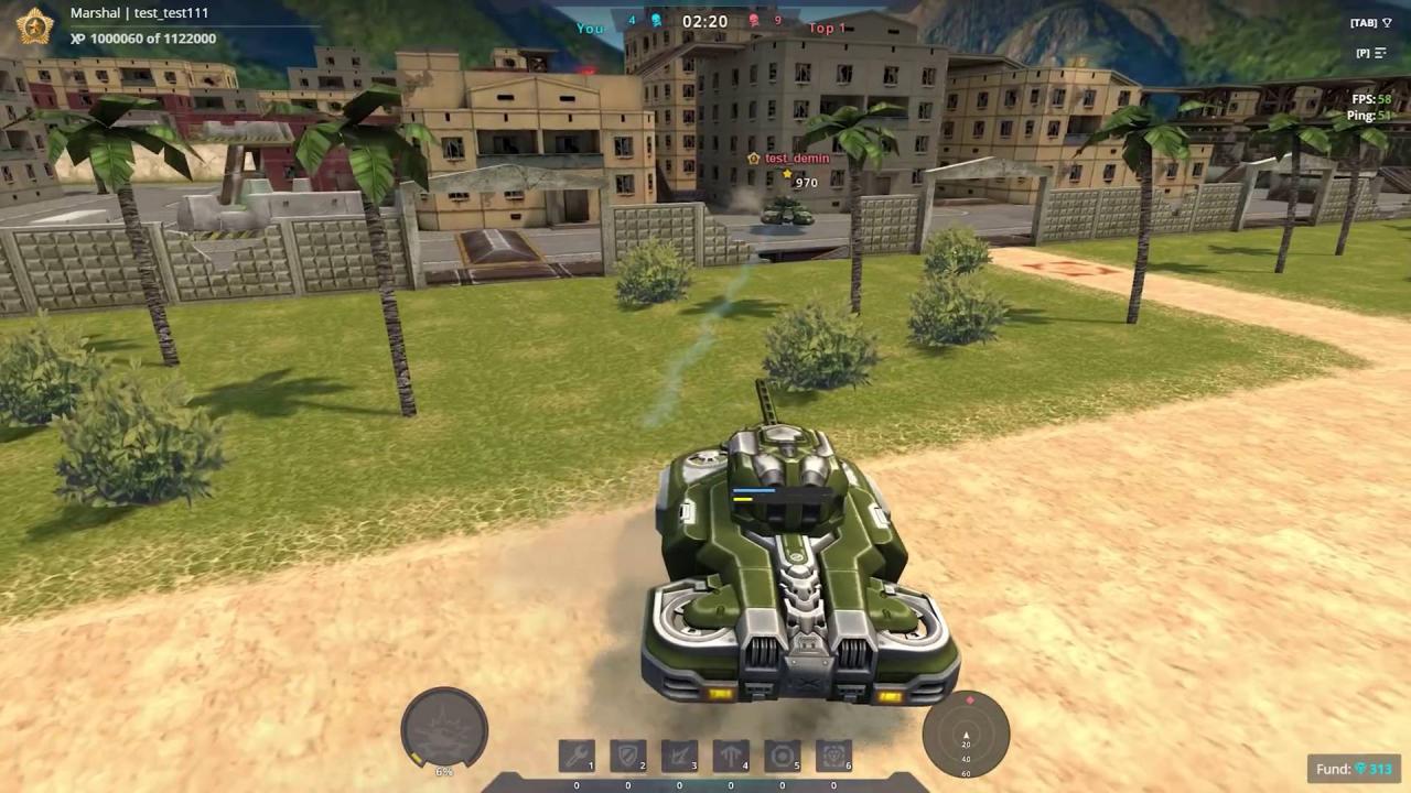 3D坦克磁悬浮底盘操控画面