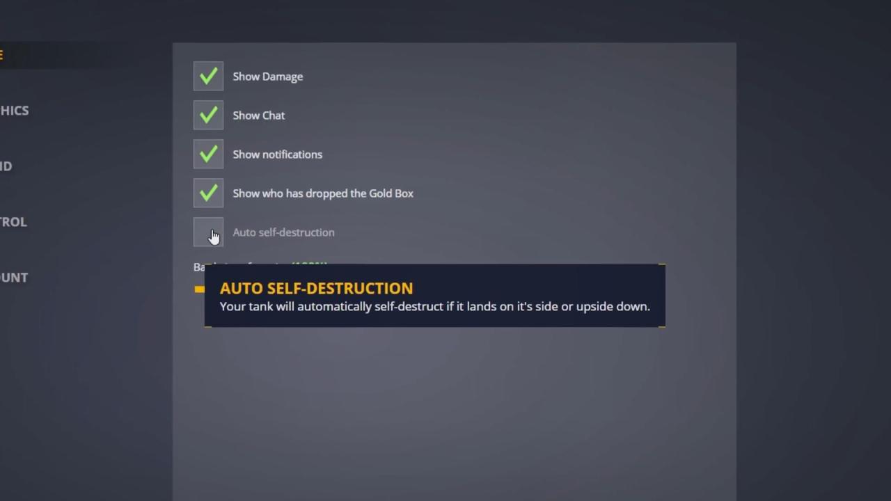 3D坦克翻车自毁功能可设置